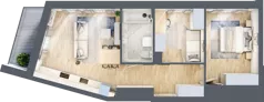 3 pokoje, mieszkanie 58,85 m², piętro 2, oferta nr M14/KL1, Luxury Point, Kielce, Centrum, al. Solidarności
