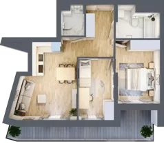 3 pokoje, mieszkanie 57,96 m², piętro 2, oferta nr M22/KL1, Luxury Point, Kielce, Centrum, al. Solidarności