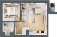 2 pokoje, mieszkanie 42,94 m², piętro 4, oferta nr M32/KL2, Luxury Point, Kielce, Centrum, al. Solidarności