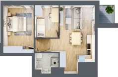 3 pokoje, mieszkanie 49,01 m², piętro 5, oferta nr M33/KL2, Luxury Point, Kielce, Centrum, al. Solidarności