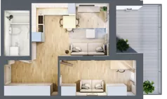 2 pokoje, mieszkanie 40,28 m², piętro 1, oferta nr M1/KL3, Luxury Point, Kielce, Centrum, al. Solidarności