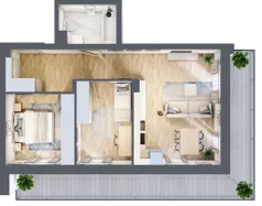 3 pokoje, mieszkanie 58,42 m², piętro 1, oferta nr M4/KL3, Luxury Point, Kielce, Centrum, al. Solidarności
