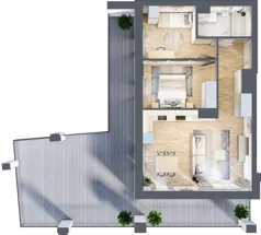 3 pokoje, mieszkanie 57,06 m², piętro 3, oferta nr M16/KL3, Luxury Point, Kielce, Centrum, al. Solidarności