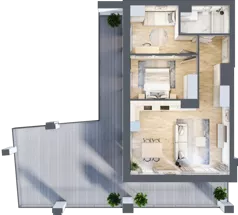 3 pokoje, mieszkanie 57,06 m², piętro 5, oferta nr M28/KL3, Luxury Point, Kielce, Centrum, al. Solidarności