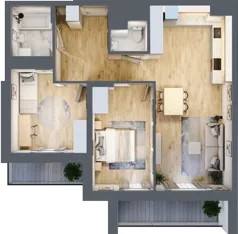 3 pokoje, mieszkanie 70,52 m², piętro 7, oferta nr M33/KL4, Luxury Point, Kielce, Centrum, al. Solidarności