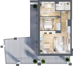 3 pokoje, mieszkanie 57,06 m², piętro 7, oferta nr M38/KL3, Luxury Point, Kielce, Centrum, al. Solidarności