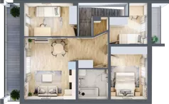 4 pokoje, mieszkanie 68,35 m², piętro 1, oferta nr D2, Sandomierska 165, Kielce, Nowy Folwark, ul. Sandomierska 165