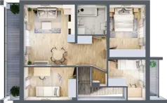 4 pokoje, mieszkanie 68,35 m², piętro 1, oferta nr E8, Sandomierska 165, Kielce, Nowy Folwark, ul. Sandomierska 165