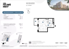 1 pokój, apartament 29,55 m², piętro 1, oferta nr B.1.1.M12, Nowe Promenady 2, Wrocław, Kleczków, Psie Pole, ul. Czesława Miłosza/Jana Czochralskiego