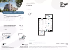 1 pokój, apartament 31,61 m², piętro 5, oferta nr A1.1.5.M22, Nowe Promenady, Wrocław, Kleczków, Psie Pole, ul. Czesława Miłosza