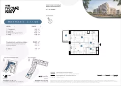 2 pokoje, mieszkanie 35,93 m², piętro 1, oferta nr C.1.1.M6, Nowe Promenady 2, Wrocław, Kleczków, Psie Pole, ul. Czesława Miłosza/Jana Czochralskiego