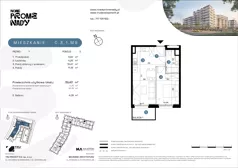 2 pokoje, mieszkanie 39,43 m², piętro 1, oferta nr C.3.1.M9, Nowe Promenady 2, Wrocław, Kleczków, Psie Pole, ul. Czesława Miłosza/Jana Czochralskiego