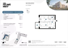 2 pokoje, mieszkanie 36,43 m², piętro 2, oferta nr C.1.2.M19, Nowe Promenady 2, Wrocław, Kleczków, Psie Pole, ul. Czesława Miłosza/Jana Czochralskiego