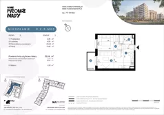 2 pokoje, mieszkanie 39,14 m², piętro 3, oferta nr C.2.3.M23, Nowe Promenady 2, Wrocław, Kleczków, Psie Pole, ul. Czesława Miłosza/Jana Czochralskiego