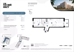 2 pokoje, mieszkanie 41,91 m², piętro 5, oferta nr C.1.5.M51, Nowe Promenady 2, Wrocław, Kleczków, Psie Pole, ul. Czesława Miłosza/Jana Czochralskiego