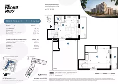 2 pokoje, mieszkanie 59,92 m², piętro 6, oferta nr C.1.6.M54, Nowe Promenady 2, Wrocław, Kleczków, Psie Pole, ul. Czesława Miłosza/Jana Czochralskiego