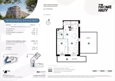 2 pokoje, apartament 42,66 m², piętro 6, oferta nr A2.4.6.M51, Nowe Promenady, Wrocław, Kleczków, Psie Pole, ul. Czesława Miłosza