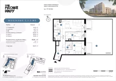 3 pokoje, mieszkanie 65,91 m², parter, oferta nr C.1.0.M3, Nowe Promenady 2, Wrocław, Kleczków, Psie Pole, ul. Czesława Miłosza/Jana Czochralskiego
