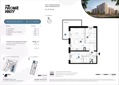3 pokoje, mieszkanie 53,55 m², piętro 1, oferta nr B.1.1.M18, Nowe Promenady 2, Wrocław, Kleczków, Psie Pole, ul. Czesława Miłosza/Jana Czochralskiego