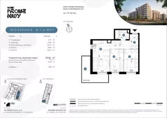 3 pokoje, mieszkanie 49,59 m², piętro 3, oferta nr B.1.3.M37, Nowe Promenady 2, Wrocław, Kleczków, Psie Pole, ul. Czesława Miłosza/Jana Czochralskiego