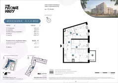 3 pokoje, mieszkanie 52,06 m², piętro 3, oferta nr C.1.3.M32, Nowe Promenady 2, Wrocław, Kleczków, Psie Pole, ul. Czesława Miłosza/Jana Czochralskiego