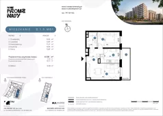 3 pokoje, mieszkanie 47,95 m², piętro 5, oferta nr B.1.5.M61, Nowe Promenady 2, Wrocław, Kleczków, Psie Pole, ul. Czesława Miłosza/Jana Czochralskiego