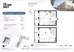 3 pokoje, mieszkanie 60,19 m², piętro 6, oferta nr C.1.6.M57, Nowe Promenady 2, Wrocław, Kleczków, Psie Pole, ul. Czesława Miłosza/Jana Czochralskiego