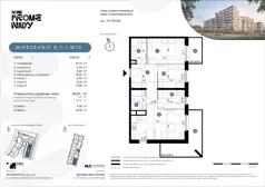 4 pokoje, mieszkanie 64,61 m², piętro 1, oferta nr B.1.1.M10, Nowe Promenady 2, Wrocław, Kleczków, Psie Pole, ul. Czesława Miłosza/Jana Czochralskiego