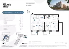 4 pokoje, mieszkanie 73,24 m², piętro 2, oferta nr C.3.2.M13, Nowe Promenady 2, Wrocław, Kleczków, Psie Pole, ul. Czesława Miłosza/Jana Czochralskiego