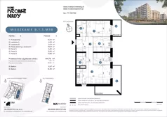 4 pokoje, mieszkanie 64,73 m², piętro 3, oferta nr B.1.3.M36, Nowe Promenady 2, Wrocław, Kleczków, Psie Pole, ul. Czesława Miłosza/Jana Czochralskiego