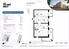 4 pokoje, mieszkanie 64,83 m², piętro 4, oferta nr B.1.4.M49, Nowe Promenady 2, Wrocław, Kleczków, Psie Pole, ul. Czesława Miłosza/Jana Czochralskiego