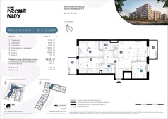 4 pokoje, mieszkanie 69,23 m², piętro 5, oferta nr C.2.5.M41, Nowe Promenady 2, Wrocław, Kleczków, Psie Pole, ul. Czesława Miłosza/Jana Czochralskiego