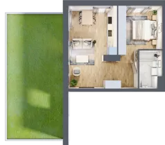 1 pokój, apartament 42,79 m², parter, oferta nr A1.1.0.M1, Nowe Promenady, Wrocław, Kleczków, Psie Pole, ul. Czesława Miłosza