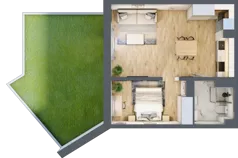 1 pokój, apartament 41,66 m², parter, oferta nr A1.1.0.M2, Nowe Promenady, Wrocław, Kleczków, Psie Pole, ul. Czesława Miłosza