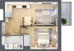 2 pokoje, apartament 37,69 m², piętro 1, oferta nr A1.2.1.M5, Nowe Promenady, Wrocław, Kleczków, Psie Pole, ul. Czesława Miłosza