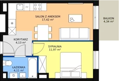 2 pokoje, mieszkanie 37,60 m², piętro 5, oferta nr A1.2.5.M29, Nowe Promenady, Wrocław, Kleczków, Psie Pole, ul. Czesława Miłosza