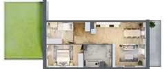 3 pokoje, apartament 60,53 m², piętro 1, oferta nr A2.3.1.M5, Nowe Promenady, Wrocław, Kleczków, Psie Pole, ul. Czesława Miłosza