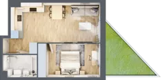 2 pokoje, apartament 40,39 m², piętro 1, oferta nr A2.5.1.M2, Nowe Promenady, Wrocław, Kleczków, Psie Pole, ul. Czesława Miłosza