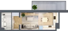 1 pokój, mieszkanie 25,22 m², piętro 4, oferta nr A2.3.4.M24, Nowe Promenady, Wrocław, Kleczków, Psie Pole, ul. Czesława Miłosza