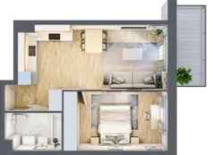 2 pokoje, apartament 40,46 m², piętro 5, oferta nr A2.5.5.M18, Nowe Promenady, Wrocław, Kleczków, Psie Pole, ul. Czesława Miłosza