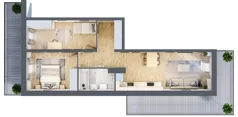 3 pokoje, apartament 60,76 m², piętro 7, oferta nr A2.5.7.M28, Nowe Promenady, Wrocław, Kleczków, Psie Pole, ul. Czesława Miłosza
