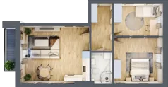 3 pokoje, mieszkanie 63,46 m², piętro 2, oferta nr C6, Błękitne Aleje Etap XV, Bielany Wrocławskie, ul. Filmowa