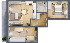 3 pokoje, mieszkanie 64,12 m², parter, oferta nr B2, Błękitne Aleje Etap XV, Bielany Wrocławskie, ul. Filmowa