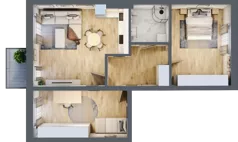 3 pokoje, mieszkanie 69,47 m², piętro 2, oferta nr B6, Błękitne Aleje Etap XV, Bielany Wrocławskie, ul. Filmowa