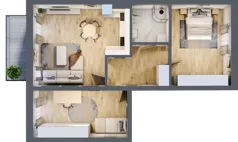 3 pokoje, mieszkanie 69,63 m², piętro 1, oferta nr B4, Błękitne Aleje Etap XV, Bielany Wrocławskie, ul. Filmowa