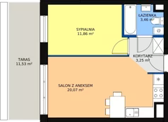 2 pokoje, mieszkanie 38,61 m², parter, oferta nr B2_4, Duo Residence, Radom, Śródmieście, ul. Waryńskiego