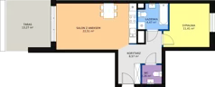 2 pokoje, mieszkanie 49,58 m², parter, oferta nr B2_5, Duo Residence, Radom, Śródmieście, ul. Waryńskiego