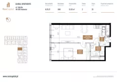 2 pokoje, apartament 51,08 m², piętro 24, oferta nr B.25.27, Global Apartments, Katowice, Śródmieście, ul. Zabrska 15