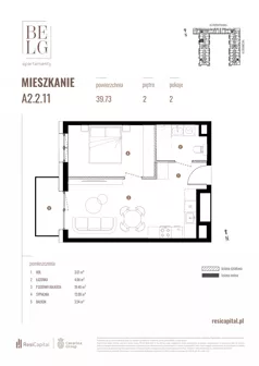 2 pokoje, mieszkanie 39,73 m², piętro 2, oferta nr A2.2.11, Belg Apartamenty II, Katowice, Śródmieście, ul. Przemysłowa 3