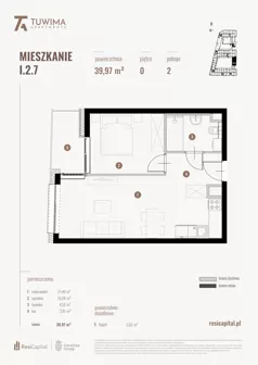 2 pokoje, mieszkanie 37,28 m², piętro 1, oferta nr I.3.4, Apartamenty Tuwima, Łódź, Śródmieście, ul. Juliana Tuwima